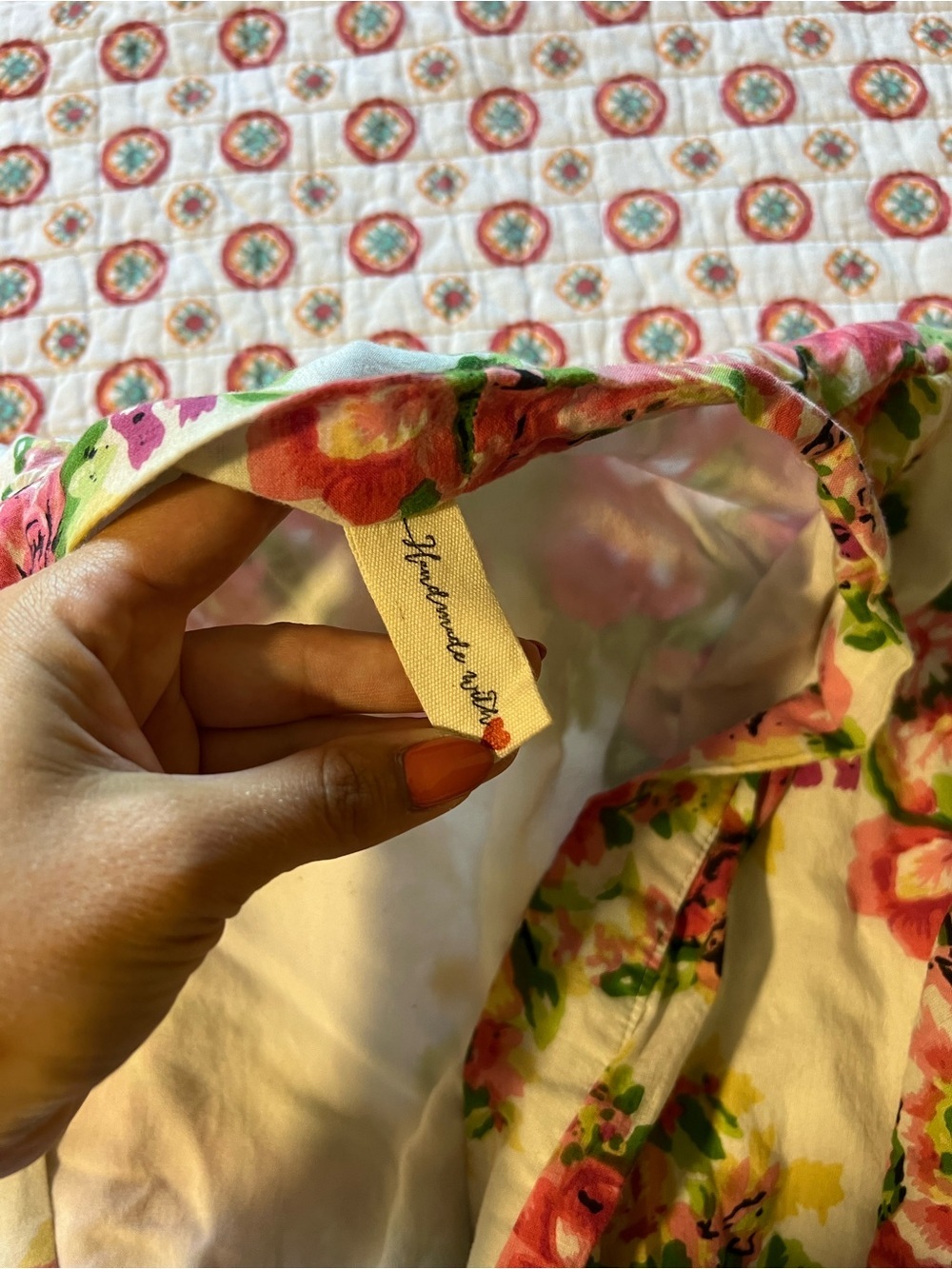 Handmade Floral Cotton Robe size small/medium - Picture 5 of 7